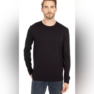Perry Ellis Men's Portfolio Jersey Crew Neck Long Sleeve Shirt, Jet Black,  XL